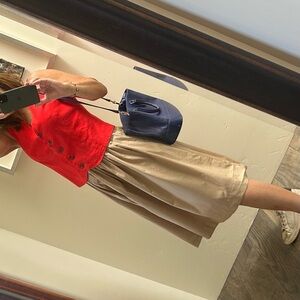 J. Crew Tan Pleated Skirt